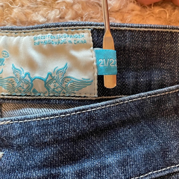Sour n’ Cream Blue Denim Bermuda Shorts with Embroidered Patches - Picture 8 of 9